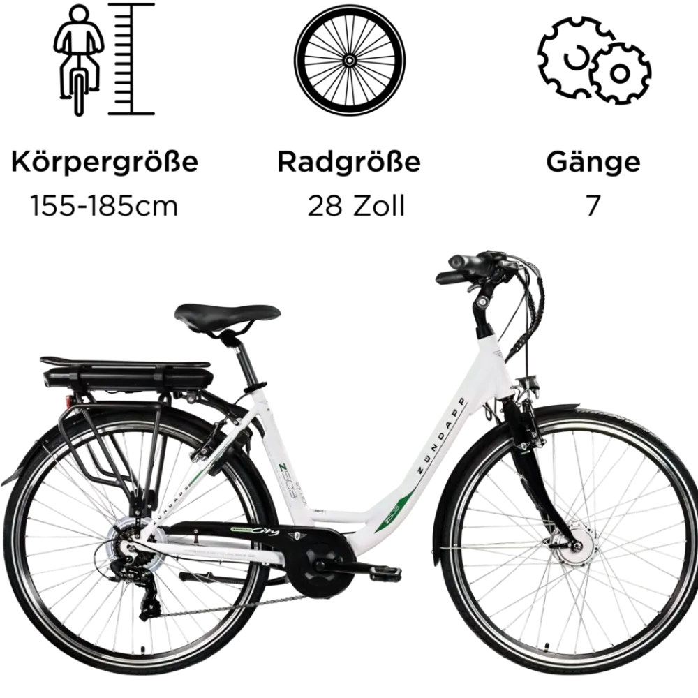 Z503 E Bike Damen ab 155 cm Damenfahrrad 28 Zoll Pedelec mit tiefem Einstieg retro Elektrofahrrad 7 Gang Schaltung E Fahrrad Stadtrad StVZO ^ Zündapp Hot