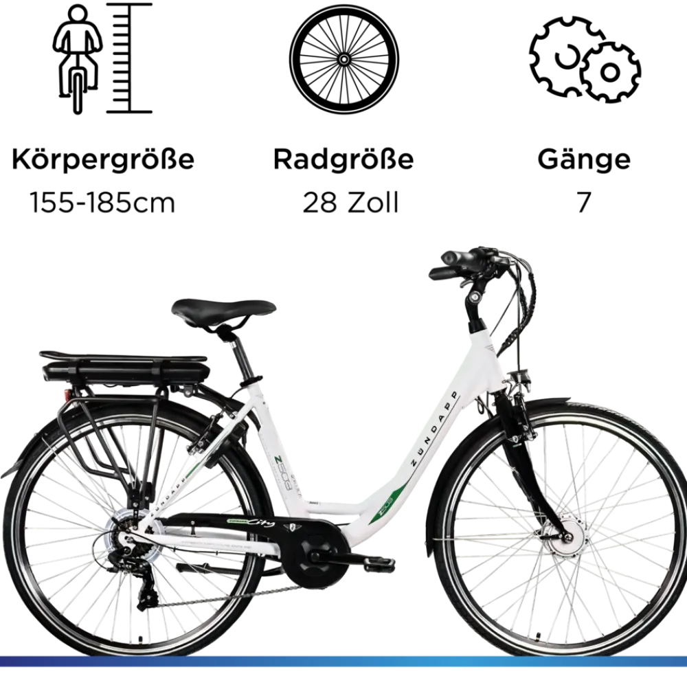 Z503 E Bike Damen ab 155 cm Damenfahrrad 28 Zoll Pedelec mit tiefem Einstieg retro Elektrofahrrad 7 Gang Schaltung E Fahrrad Stadtrad StVZO ^ Zündapp Hot