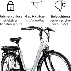 Z503 E Bike Damen ab 155 cm Damenfahrrad 28 Zoll Pedelec mit tiefem Einstieg retro Elektrofahrrad 7 Gang Schaltung E Fahrrad Stadtrad StVZO ^ Zündapp Hot