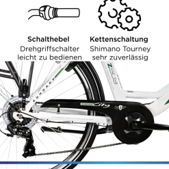 Z503 E Bike Damen ab 155 cm Damenfahrrad 28 Zoll Pedelec mit tiefem Einstieg retro Elektrofahrrad 7 Gang Schaltung E Fahrrad Stadtrad StVZO ^ Zündapp Hot