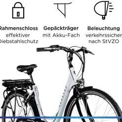 Z503 E Bike Damen ab 155 cm Damenfahrrad 28 Zoll Pedelec mit tiefem Einstieg retro Elektrofahrrad 7 Gang Schaltung E Fahrrad Stadtrad StVZO ^ Zündapp Hot